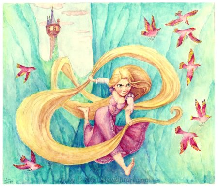 Нарисовать сказку Рапунцель