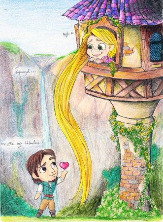 Нарисовать басню Рапунцель