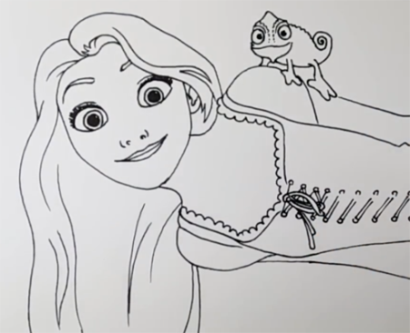 Рисунки для срисовки Рапунцель лёгкие