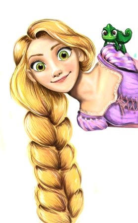 Срисовки Дисней Рапунцель