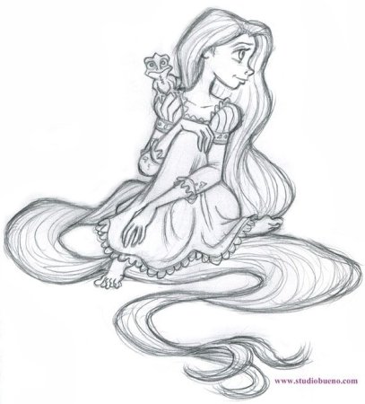 Рапунцель карандашом