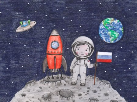 Рисунки про космос детские про космос (49 фото)