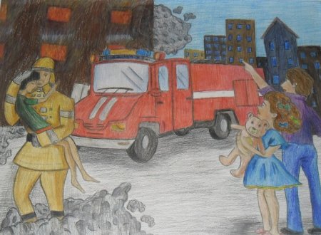 Рисование на тему спасатели МЧС