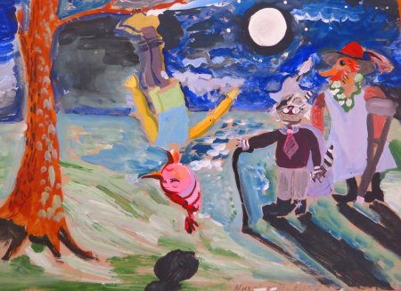 Буратино рисунок для детей