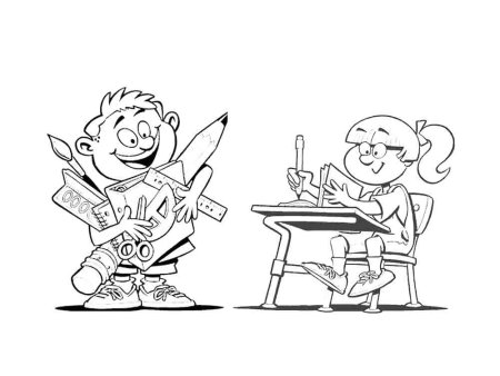 Школа раскраска для детей