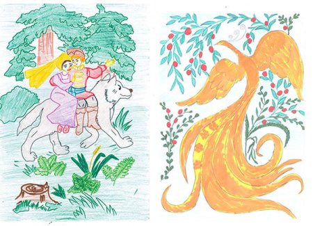 Рисунок к сказке Иван Царевич и серый волк