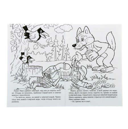 Раскраска к сказке Иван Царевич и серый волк