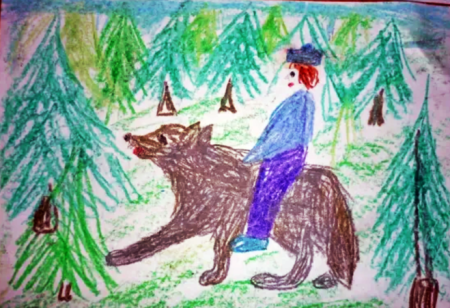 Нарисуй иллюстрацию к сказке Иван Царевич и серый волк