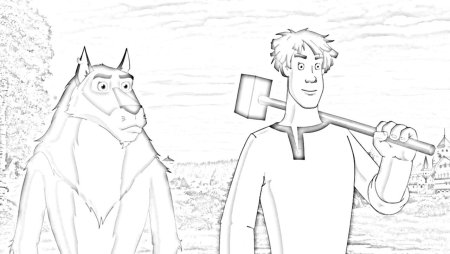 Иван Царевич и серый волк раскраска