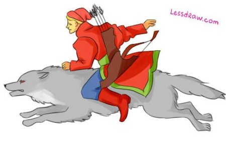 Рисунок к сказке Иван Царевич и серый волк 3кл