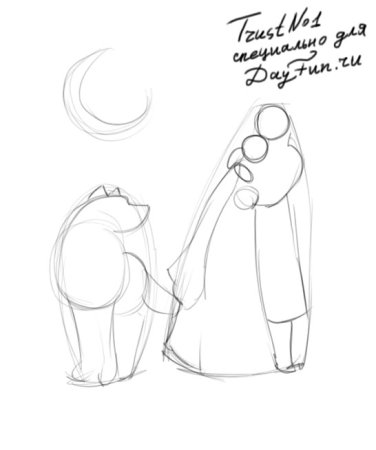 Иван Царевич и серый волк нарисовать карандашом