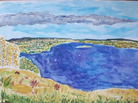 Река Волга для рисования