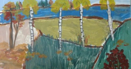 Река Кама рисунок