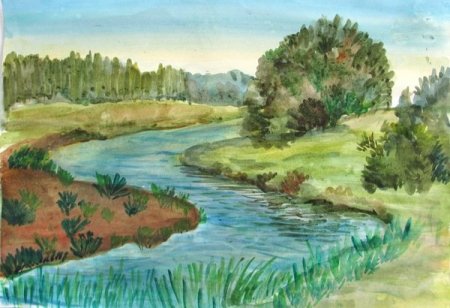 Рисунок на тему река