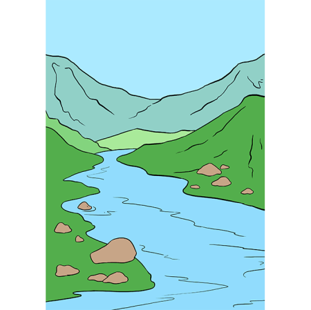 Речка рисунок