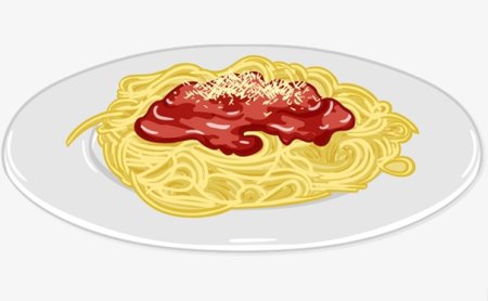 Макароны в тарелке вектор