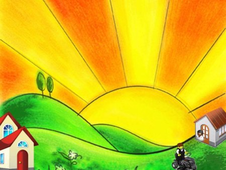 Рассвет рисунок детский