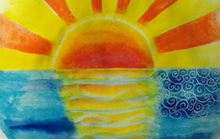 Закат рисунок