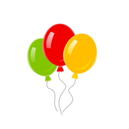 Воздушные шарики на прозрачном фоне