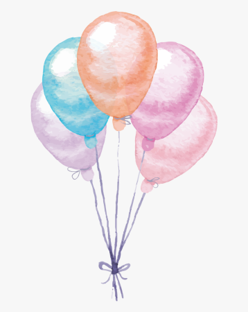 Воздушные шарики акварель