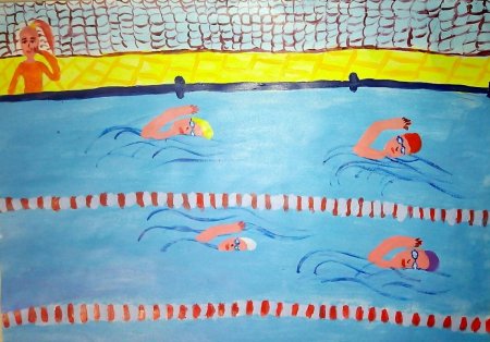 Рисунок на тему спорт плавание