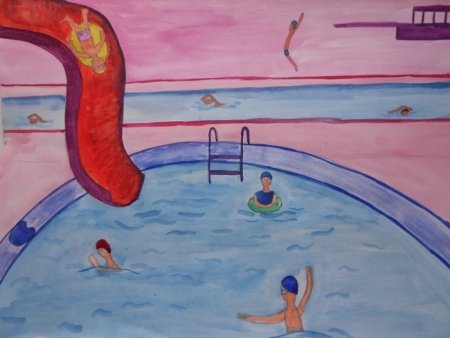 Рисунки аквапарка детские