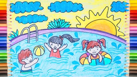 Бассейн детский рисунок
