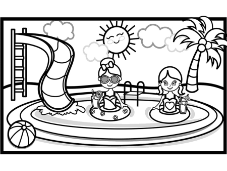 Аквапарк раскраска для детей