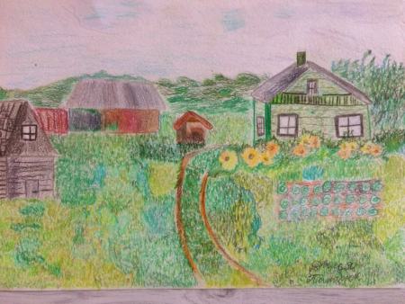 Детские рисунки деревни