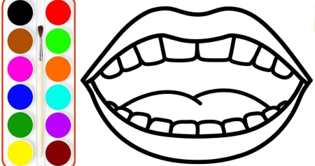 Рот раскраска для детей
