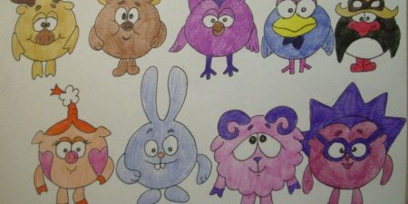 Смешарики рисунки карандашом