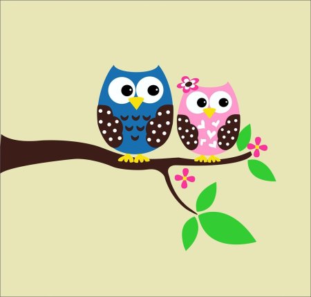 Совушки на веточке