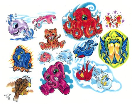 Тату в детском стиле