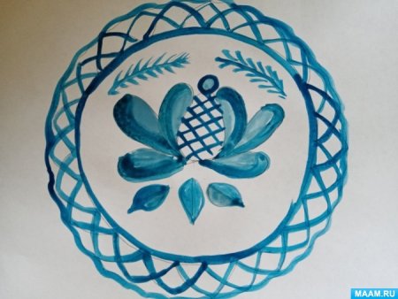 Тарелка Гжель для детей старшей группы