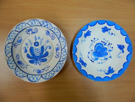 Гжель роспись тарелки