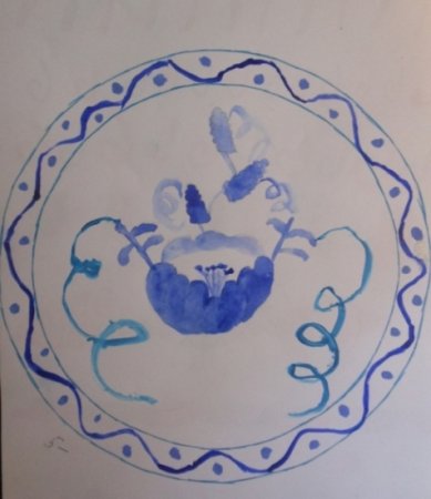 Гжельская роспись для детей птица