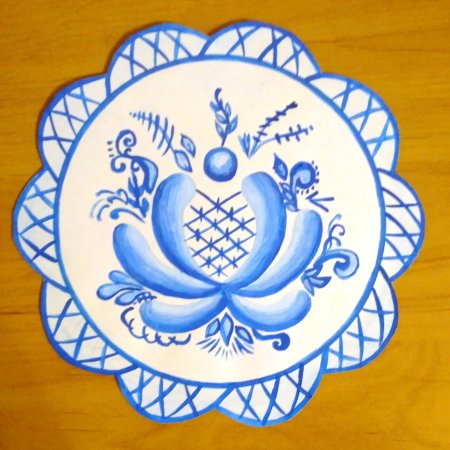 Рисование в стиле Гжель