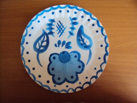 Посуда по мотивам гжельской росписи для детей