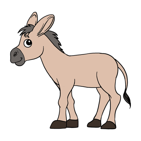 Нарисовать ослика