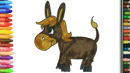 Рисуем ослика с детьми