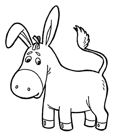 Осел раскраска для детей