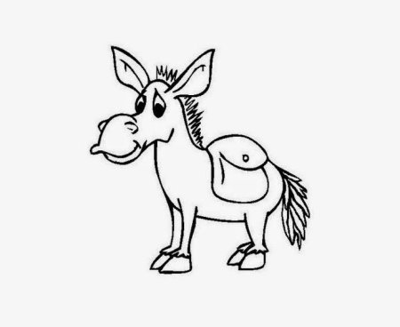 Контур ослика для детей