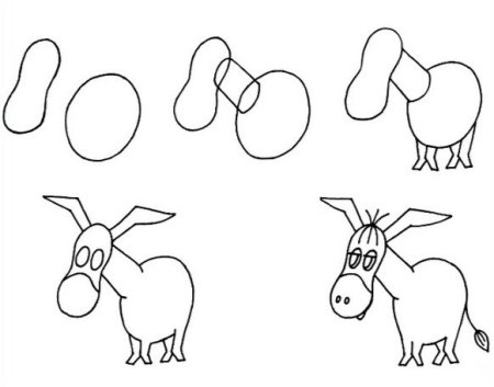 Как нарисовать ослика