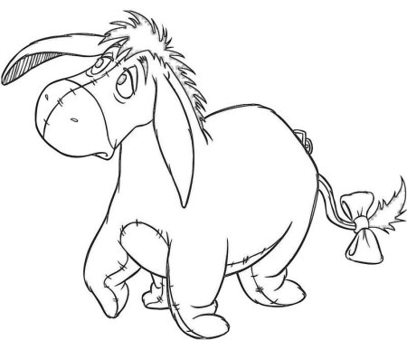 Детская раскраска ослик