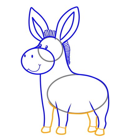 Рисование для детей ослик