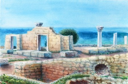 Херсонес Таврический акварель