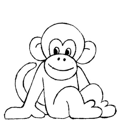 Обезьяна раскраска для детей