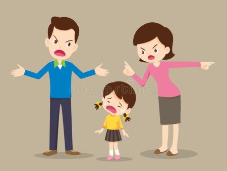 Иллюстрации конфликтов в семье между детьми и родителями