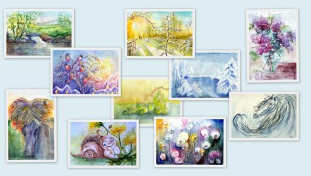 Коллаж из рисунков детей