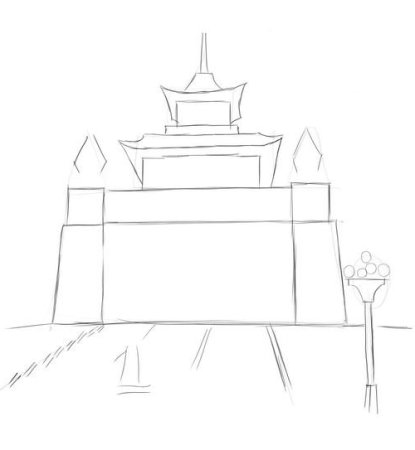 Буддийский храм в Элисте рисунок